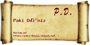 Paki Döniz névjegykártya